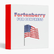 Fortenberry for Congress Patriotic American Flag Vinyl Binder