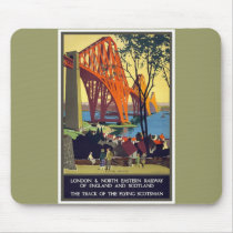 Forth Bridge - Vintage Travel Poster Art Mouse Pads