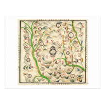 Fortresses in Xin Xi Ying, Yunnan Provence Map Postcard