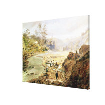 Fortyniners' washing gold from the Calaveres Canvas Prints