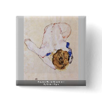 Forward Flexed Female Act By Schiele Egon Pinback Buttons