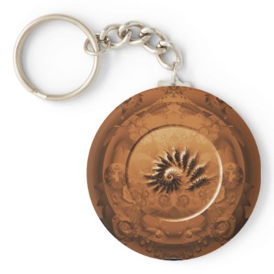 Fossil fractal mirror key chain by fractalART