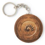 Fossil fractal mirror keychains