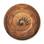 Fossil fractal mirror refrigerator magnet