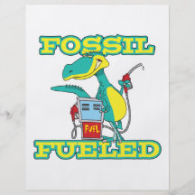FOSSIL FUELED funny dinosaur cartoon Personalized Flyer