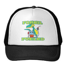 FOSSIL FUELED funny dinosaur cartoon Trucker Hats