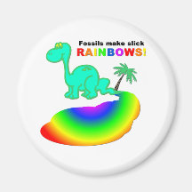 Fossils make slick rainbows refrigerator magnet