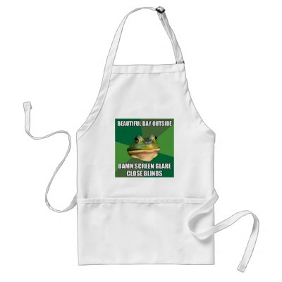 Foul Bachelor Frog Beautiful Day Aprons by MemeRegime