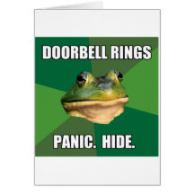 Foul Bachelor Frog Doorbell Rings Greeting Card