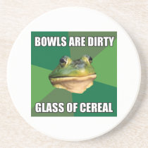 Foul Bachelor Frog Glass of Cereal coasters
