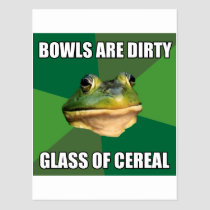 Foul Bachelor Frog Glass of Cereal postcards
