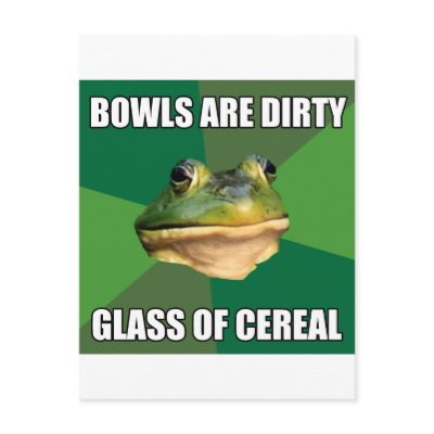 Foul Bachelor Frog Glass of Cereal by MemeRegime