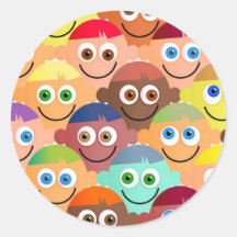 Foule heureuse autocollant