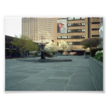 Fountain and Buildings in Springtime in Buffalo NY Photo