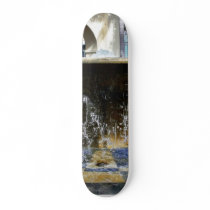 Fountain At The Trolley Station In Downtown San Di Skate Board Deck