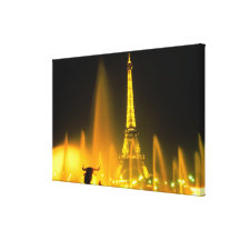 Fountain at the world famous Eiffel Tower Paris Canvas Prints