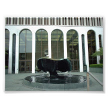Fountain in front of a Buffalo building Photograph