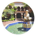 Fountain In The Courtyard Of The House Of Hospital Round Stickers
