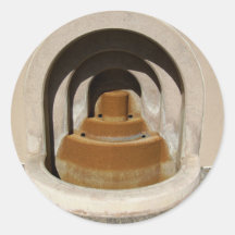 Fountain On The Wall Round Stickers