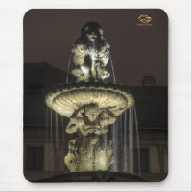 Fountain Prague Castle Night Mouse Pads
