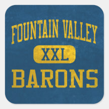 Fountain Valley Barons Athletics Square Stickers