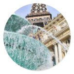 Fountains Eiffel Towers Round Sticker