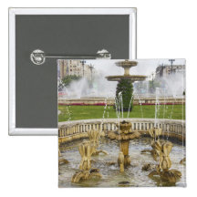 Fountains in front of the Palace of Parliament Pinback Button