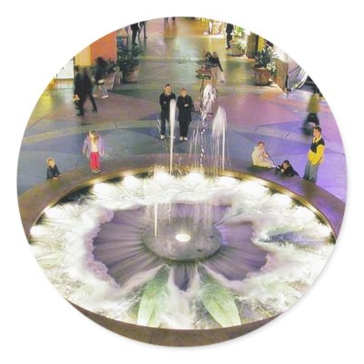 Fountains Malls Round Stickers by lifesphere