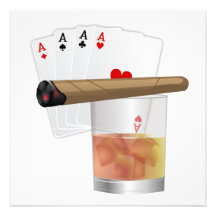 Four Aces & A Cigar Custom Invitations