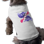 Four acoustic guitar design, pink and blue version doggie tee shirt