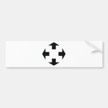 four black arrows icon bumper sticker