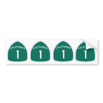 FOUR "California 1" Bumper Sticker
