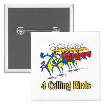 four calling birds 4th fourth day of christmas pins