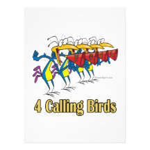 four calling birds 4th fourth day of christmas personalized announcement