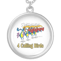 four calling birds 4th fourth day of christmas necklaces