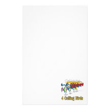 four calling birds 4th fourth day of christmas stationery paper