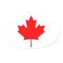 FOUR Canada Maple Leaf Oval Stickers