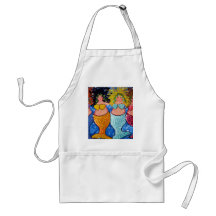 Four Chubby Mermaids Apron