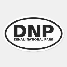 FOUR Denali National Park Oval Stickers