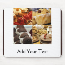 Four Dessert Panel on Chocolate Brown Mouse Pads