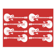 Four Electric Guitars in Black & White Postcards