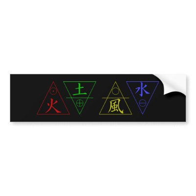 Four Elements Bumper Stickers by JKcoder