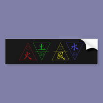 Four Elements bumper stickers