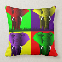 Four Elephants psychedelic colours Pillows