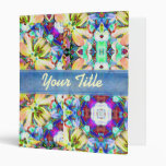Four Flower Kaleidoscope Customizable Art Binder