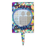 Four Flower Kaleidoscope Photo Cake Pick