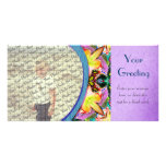 Four Flower Kaleidoscope PhotoCard Template Customized Photo Card
