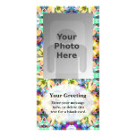 Four Flower Kaleidoscope Vertical PhotoCard Tmplte Custom Photo Card
