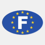 FOUR France "F" European Union Flag Oval Sticker