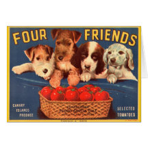 Four Friends Vintage Tomato Crate Label Cards